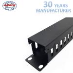 19 Inch Networking Horizontal Cable Manager 1u 24 Ports Rack Mount In Black