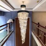 Large Top Long Crystal Led Chandeliers Hotel Hall Living Room luxury lights(WH