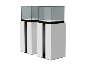 Wholesale Convenient Storage Exhibition Display Plinths In White / Black Lacquer Finish from china suppliers