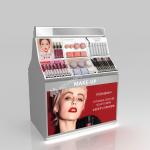 Display Stand Grey Wooden Makeup With Island Light Box For Fashion-Forward