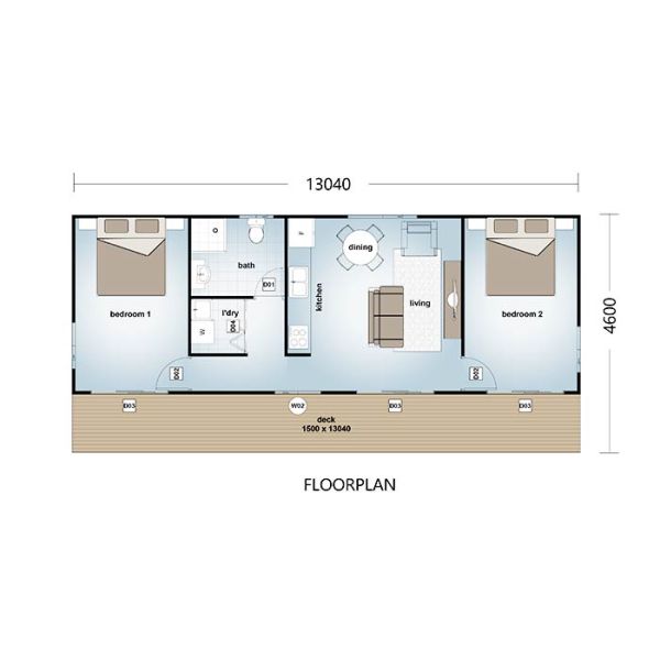 Fast Assemble Low Cost Light Steel Frame Houses AS Granny Flat With 2bath For Living