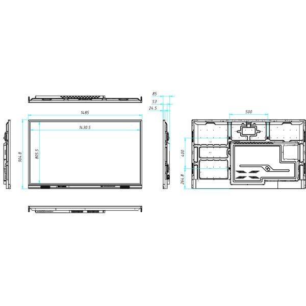 LCD Smart Board Interactive Whiteboard with Android 14/15 EDLA Certification 65/75/86 Inch Multi-OS Support for Teaching and Meetings
