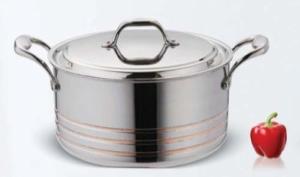 Wholesale 2Pcs Tri-ply Copper cookware pan SHXYY-01-8,Thickness 2.2-3.0mm,saucepot from china suppliers