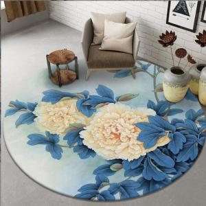 Wholesale Plant And Flower Round Polyester Fiber Floor Carpet For Sofa And Living Room from china suppliers