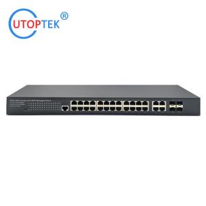 Wholesale Layer2 Management 10/100/1000M 24port POE+4Combo UTP+4SFP IEEE802.3af/at Total 400W POE Network switch(UT-PS2444GM-SFP) from china suppliers