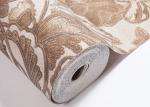 Classic Style Embossed Washable Vinyl Wallpaper with Chocolate color , CE ISO