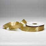 Shiny Polyester Ribbon Woven Gold Poly Ribbon For Bags , Garment