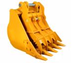 Yellow Hydraulic Excavator Thumb Bucket For Wood Grabbing 3-100 Ton Gripping