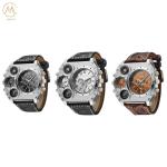 Customized Leather Strap Quartz Watch 30m Waterproof Quartz Wrist Watch