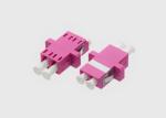 LC/UPC Fiber Optic Cable Adapter Duplex MM OM4 Flanged Violet Mikrolink OM4