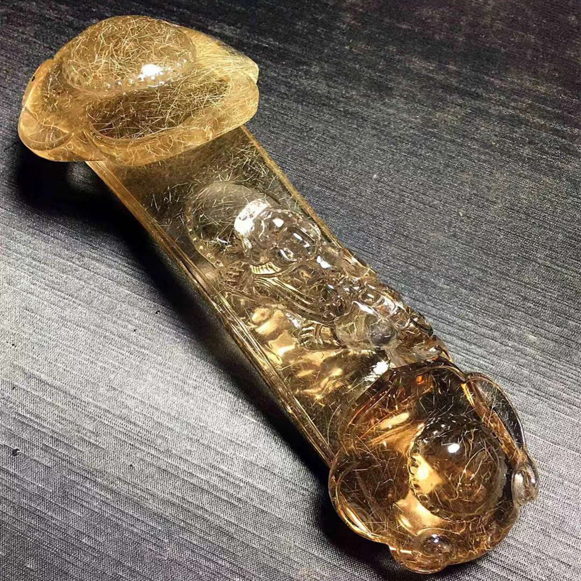 Natural Hair Crystal Titanium Crystal Flower Ornamental Stone Landscape Stone Crystal Raw Stone Shunfa Naked Stone Hair Crystal Flower Titanium