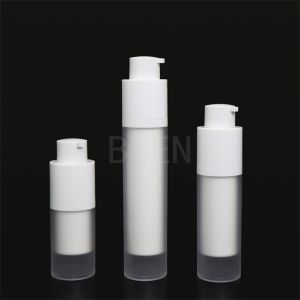 China Rotary Matte White Plastic Airless Pump Cosmetic Packaging Electric Painting on sale