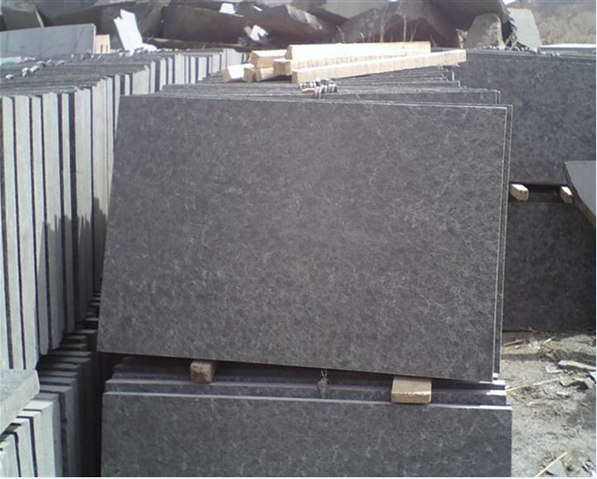 Black Granite Step Treads For Stair Step Polished / Other Finish Surface