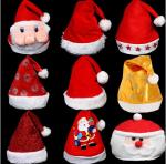 Red Christmas Hat For Gift Plush Hat For Christmas Party,Printing Santa Claus
