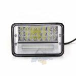 Red Blue Flash 12V White Color Rectangle Universal Car Truck Work Lights