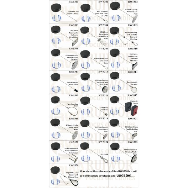 RW5317 Round Security Display Tether Plus Magnetic Clasps Cable Holder