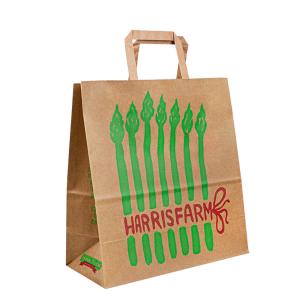 Wholesale Recyclable Kraft Handle Paper Bags 10kg Carry Weight CMYK / Pantone Color from china suppliers