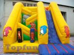 Yellow Plato Inflatable Animal Obstacle Slide 0.55mm PVC Tarpaulin With Digital
