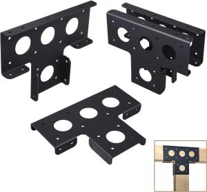 Wholesale Pergola Corner Extension Brackets Black Powder Coated Adjustable Metal Brackets for Wood Beams from china suppliers