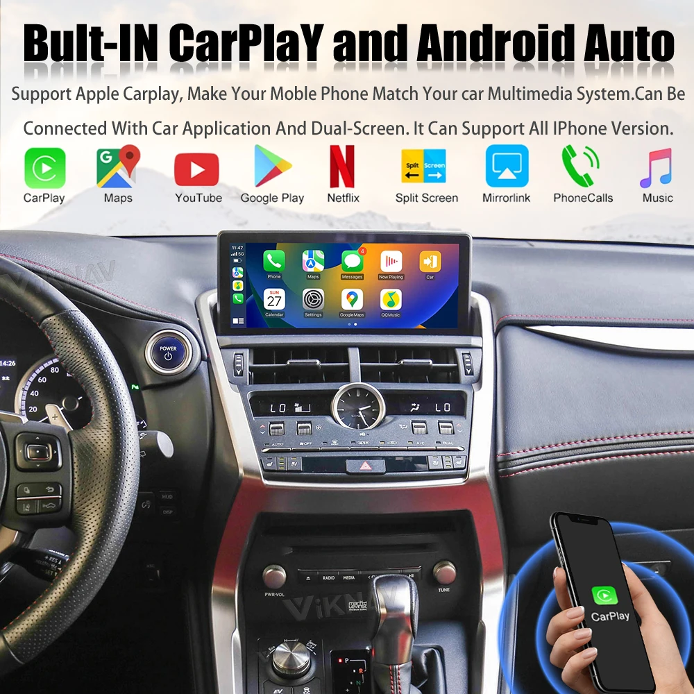 Viknav Car Video interface For LEXUS NX 2017-2020 Android Auto Carplay interface with screen touchpad and 360 AHD