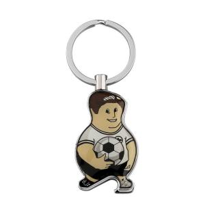 Wholesale Promotional football modern shiny silver plated metal soccer keyring event souvenir sports pendant keychain for men from china suppliers