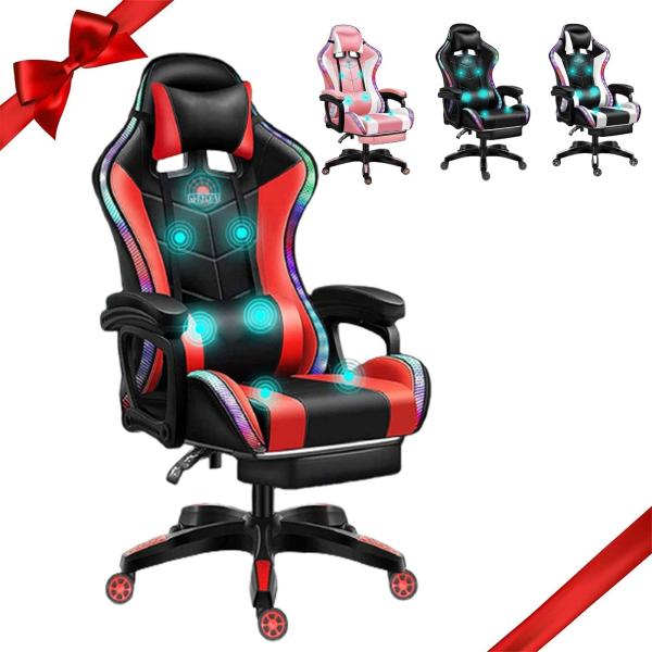 Alloy Steel Swivel Chair ALINUNU PC Massage Gaming Chair with Speakers and