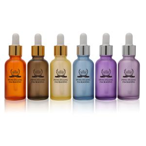 Wholesale New Popular Colored Matte Glass Dropper Bottles 30ml 50ml Frosted Glass Serum Bottle from china suppliers