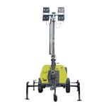 Plastic 9m Trailer Mobile Lighting Vehicle 6KW Diesel Generator With 400W*4LED