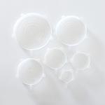 Flexible Transparent Silicone Food Storage 6 Pack Set Microwave Reusable Silicon