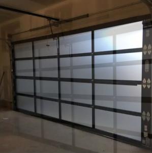 Wholesale Modern Aluminum Sectional Door Manual Or Automatic Sound Insulation White/Brown/Grey/Black Panel from china suppliers