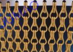 Aluminum Metal Chain Link Curtains Hanging DIY Drapery With Matte Golden Color