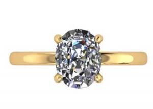 China Oval Cut 2.1 Carat Diamond Ring Size OV9X7MM Boundless Setting Type on sale