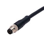 PA66 M8 Waterproof Molded Cable Connector Male Straight 8 Pin IP68