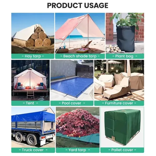 100% Waterproof High Density Virgin Polyethylene Fabric Polyethylene Material Plastic Tarpaulin Tarps Roll