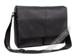 Mens Black / Green Fashion Micro Fiber Leather Mens Laptop Messenger Bag, 17