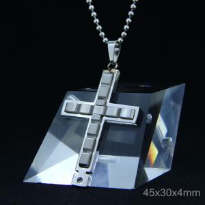 Wholesale Trendy Stainless Steel CZ Crystal Stones Inlay Cross Plus Symbol Necklace Pendant LDC88 from china suppliers