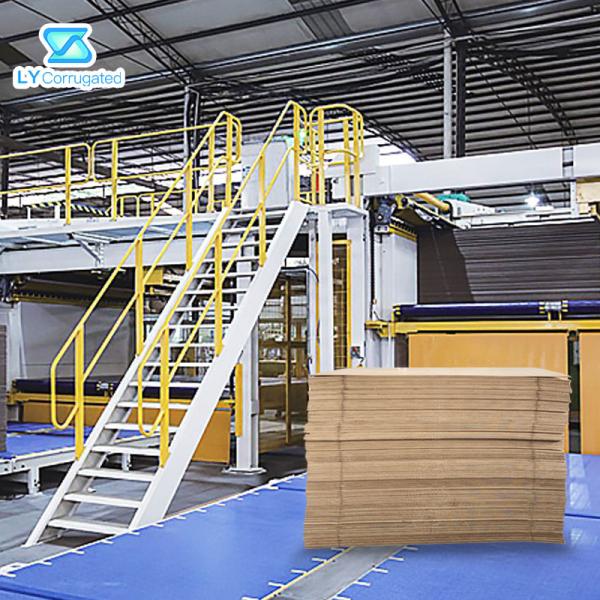 3/5/7 Ply Corrugated Cardboard Production Line 300M/MIN 50KW Down Stacker Dry