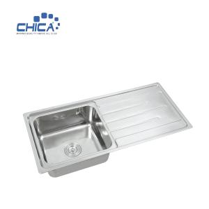 Wholesale CH10046B Single Bowl Sink With Drain Board Stainless Steel Kitchen Sink Press Kitchen Sink from china suppliers