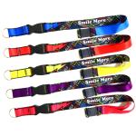 Colorful Flat Polyester nylon Waterproof Phone Lanyard strap With Hook Buckle