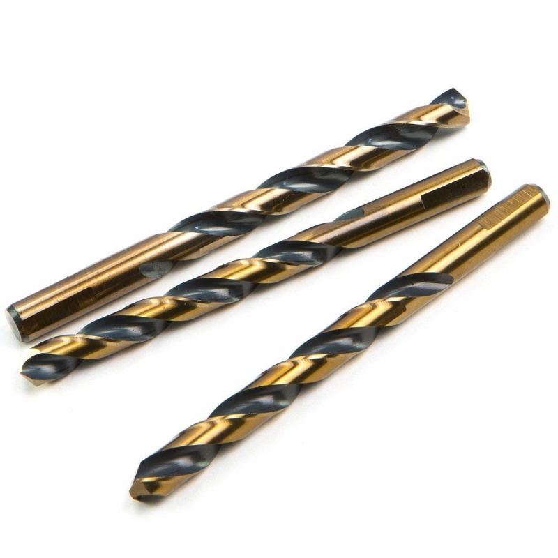 29PC High Speed Steel Drill Bits (1/16–1/2 in) – Black & Gold, Three Flat Shank, Indexed Storage