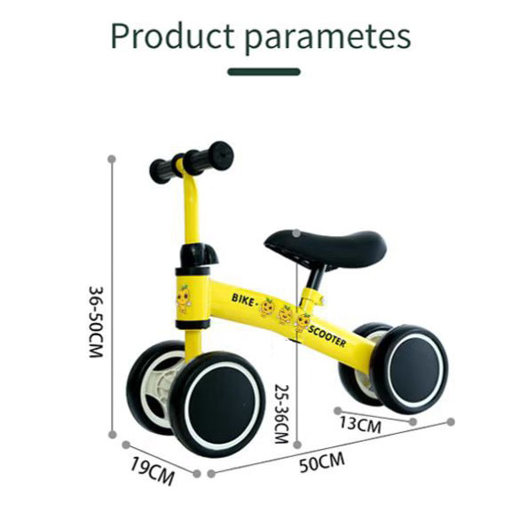 Metal Balance Bike Non Pedal Bicycle for Children's Stroller Handcart Push Age 0-3M
