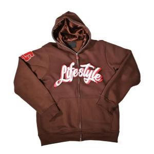 Wholesale OEM Custom Made Men Oversized Pullover Full Zip up 3D Logo Puff Print Hoodie from china suppliers