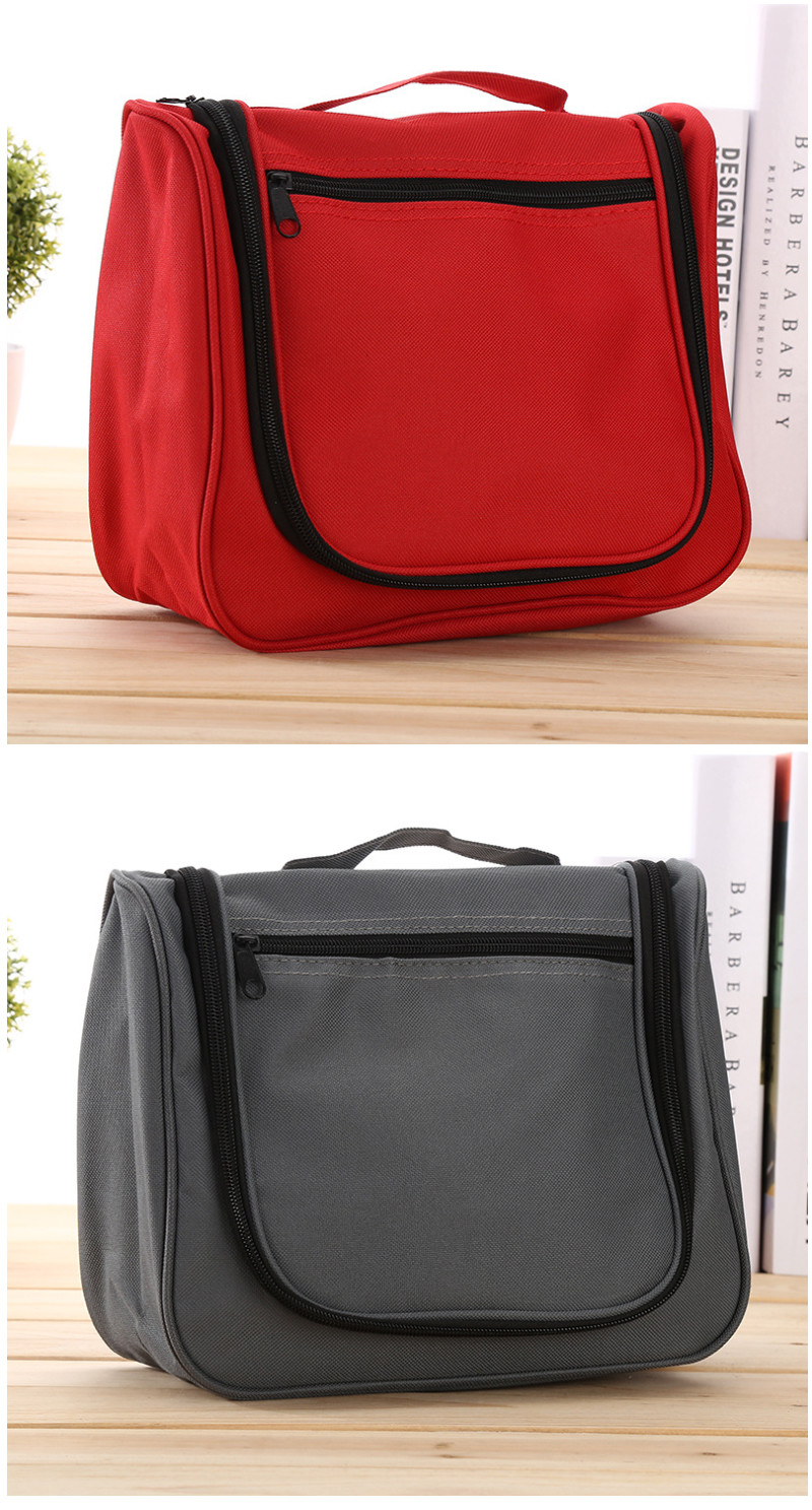 Large Capacity Polyester Travel Hanging Toiletry Bag With Plastic Hook