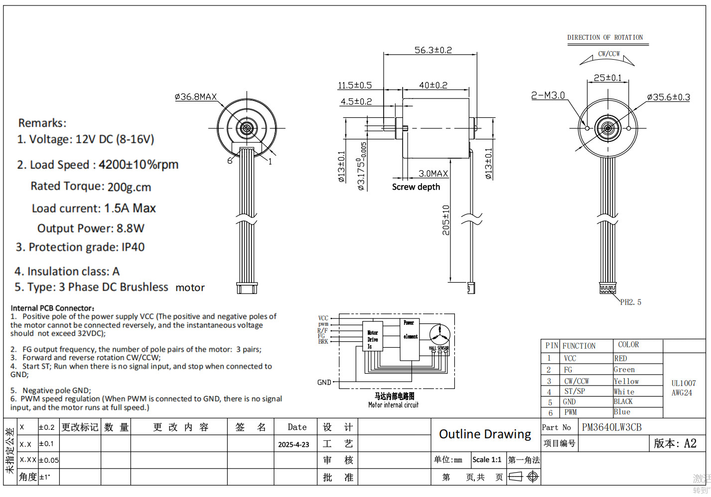 36mm bldc motor