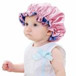 Double Sided Mulberry Silk Sleep Cap , 43cm Pink Silk Bonnet