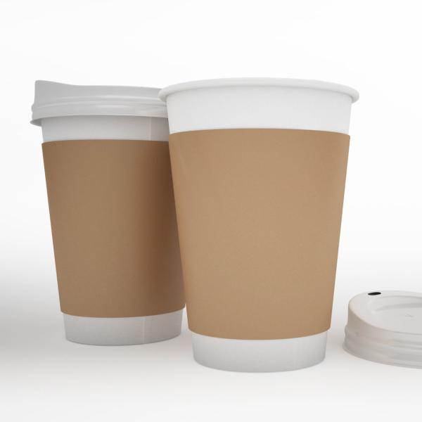 Custom Biodegradable 6oz 8oz 9oz 12oz 16oz Kraft Paper Cups Disposable Double