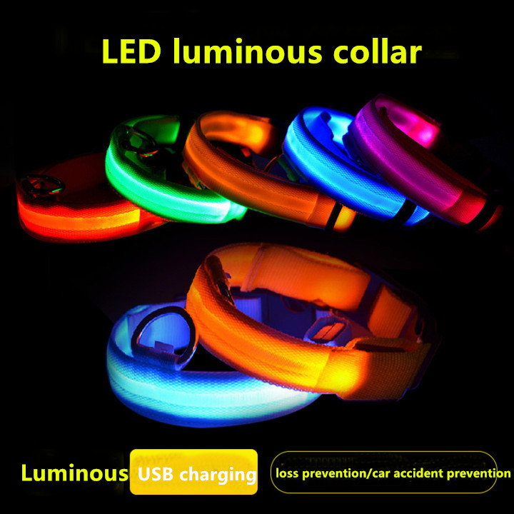Luminous Led Pet Collar Charging Rechargeable S M L XL