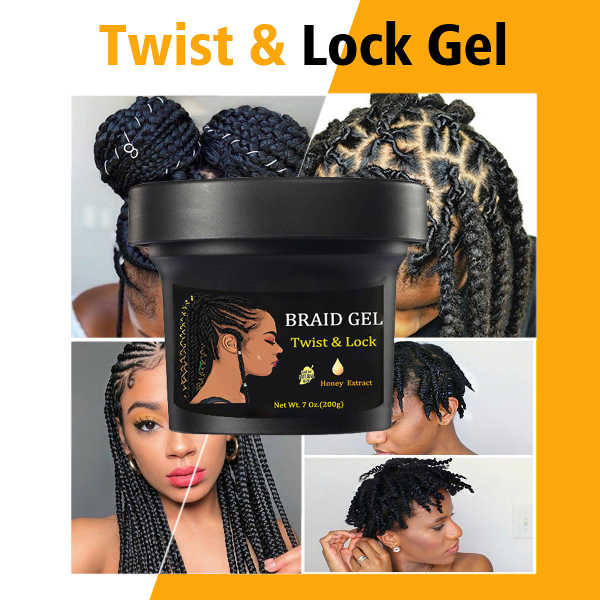 200ml Private Label Twist Loc Tresse Gel for Conditioning and Extra Hold Fast Drying