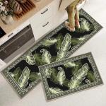 Plant Flower Printing Kitchen Floor Mats Non Slip 40*60mm Rectangle