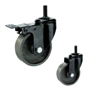 Wholesale 75x32mm Heavy Duty Cast Iron Threaded Stem Swivel Locking Casters from china suppliers